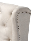 Baxton Studio Alira Modern and Contemporary Beige Fabric Upholstered Walnut Finished Wood Button Tufted Bar Stool Bench