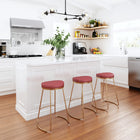 Zuo Bree Counter Stool (Set of 2) Burgundy & Gold