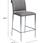 Zuo Freesia Barstool (Set of 2) Charcoal Gray