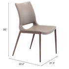 Zuo Ace Dining Chair (Set of 2) Brown & Walnut