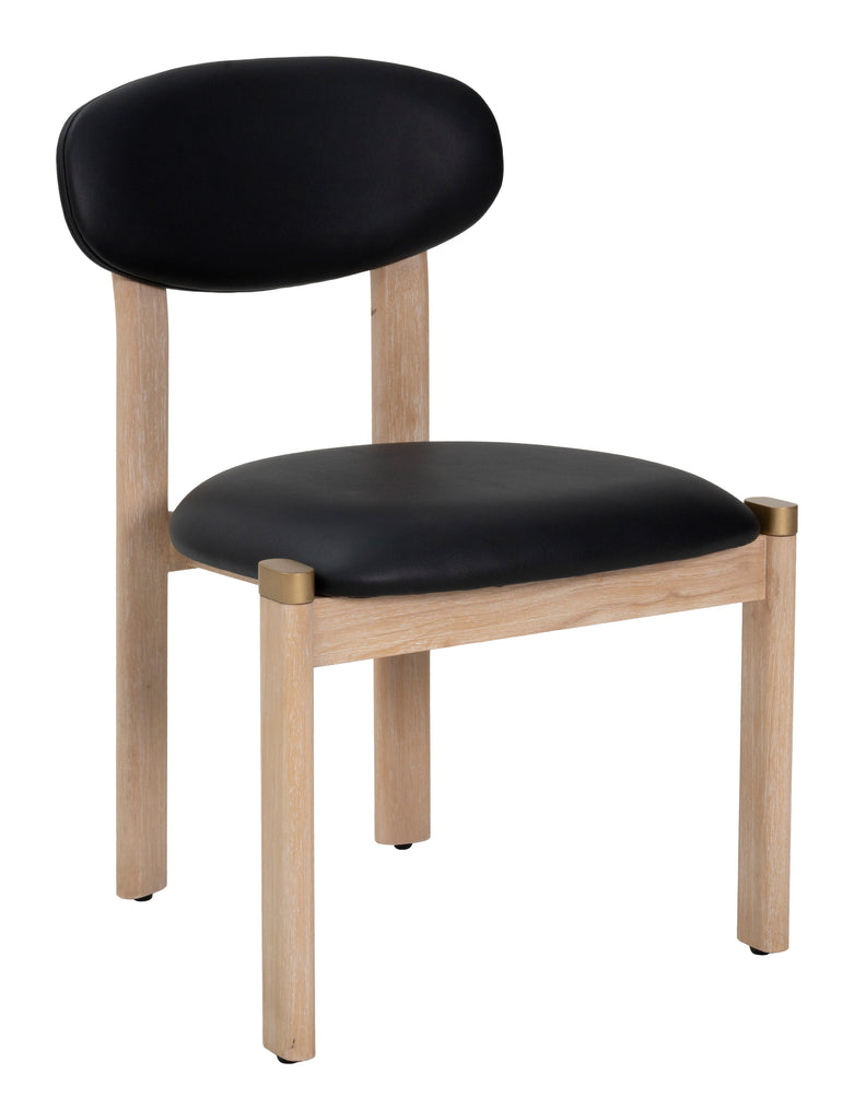 Zuo Rilou Dining Chair (Set of 2) Black & Natural