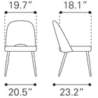 Zuo Teddy Dining Chair (Set of 2) Gray