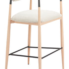 Zuo Equinox Barstool Oyster Gray & Natural
