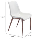 Zuo Magnus Dining Chair (Set of 2) White & Walnut
