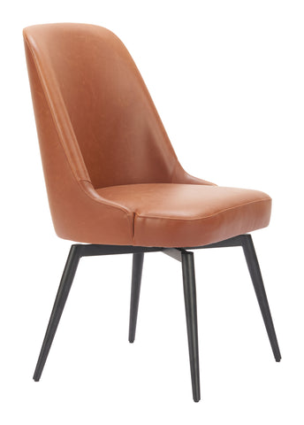 Zuo Keppel Swivel Dining Chair (Set of 2) Brown