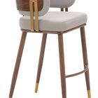 Zuo Brew Barstool Beige & Walnut