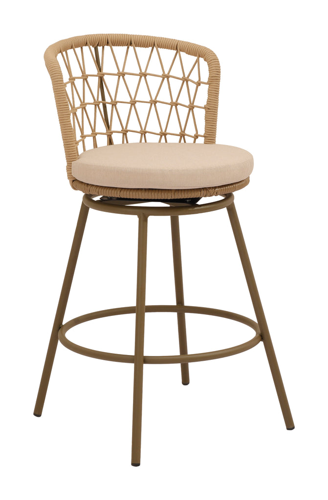 Zuo Islamorada Swivel Barstool Brown