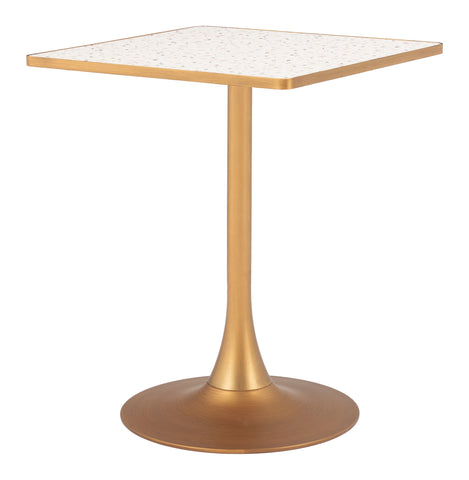 Zuo Spot Bistro Table Beige & Gold