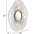 Zuo Comet Round Mirror Black & Gold