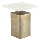 Zuo Nyra Side Table White & Brass
