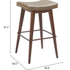 Zuo Divat Barstool (Set of 2) Taupe & Walnut