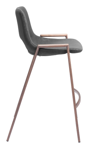 Zuo Desi Counter Stool (Set of 2) Black & Walnut
