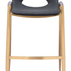Zuo Desi Barstool (Set of 2) Black & Gold