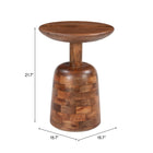 Zuo Kelk Side Table Walnut