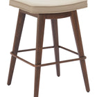 Zuo Divat Counter Stool (Set of 2) Beige & Walnut