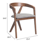 Zuo Cairo Dining Chair Dove Gray & Walnut