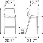 Zuo Magnus Counter Stool (Set of 2) Black & Walnut