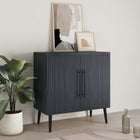 Manhattan Comfort Jodie Mid-Century Modern 31" Fluted Accent Cabinet in Charcoal Gray