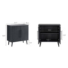 Manhattan Comfort Jodie Mid-Century Modern 31" Fluted Accent Cabinet in Charcoal Gray