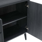 Manhattan Comfort Jodie Mid-Century Modern 31" Fluted Accent Cabinet in Charcoal Gray