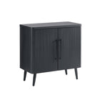Manhattan Comfort Jodie Mid-Century Modern 31" Fluted Accent Cabinet in Charcoal Gray