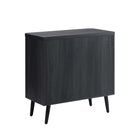 Manhattan Comfort Jodie Mid-Century Modern 31" Fluted Accent Cabinet in Charcoal Gray