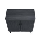 Manhattan Comfort Jodie Mid-Century Modern 31" Fluted Accent Cabinet in Charcoal Gray
