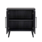 Manhattan Comfort Jodie Mid-Century Modern 31" Fluted Accent Cabinet in Charcoal Gray