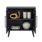 Manhattan Comfort Jodie Mid-Century Modern 31" Fluted Accent Cabinet in Charcoal Gray