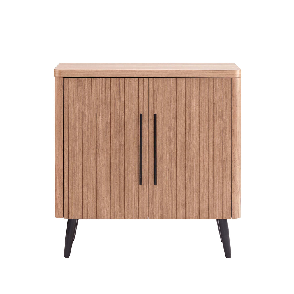 Manhattan Comfort Jodie Mid-Century Modern 31" Fluted Accent Cabinet in Maple