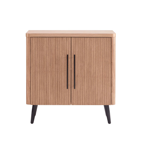 Manhattan Comfort Jodie Mid-Century Modern 31" Fluted Accent Cabinet in Maple