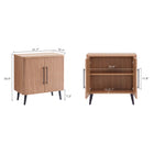 Manhattan Comfort Jodie Mid-Century Modern 31" Fluted Accent Cabinet in Maple