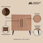 Manhattan Comfort Jodie Mid-Century Modern 31" Fluted Accent Cabinet in Maple