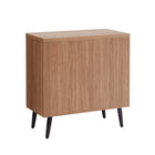 Manhattan Comfort Jodie Mid-Century Modern 31" Fluted Accent Cabinet in Maple