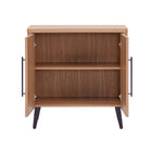 Manhattan Comfort Jodie Mid-Century Modern 31" Fluted Accent Cabinet in Maple