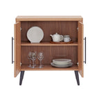 Manhattan Comfort Jodie Mid-Century Modern 31" Fluted Accent Cabinet in Maple