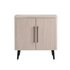 Manhattan Comfort Jodie Mid-Century Modern 31" Fluted Accent Cabinet in Whitewashed Oak