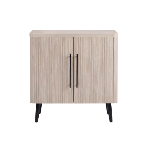 Manhattan Comfort Jodie Mid-Century Modern 31" Fluted Accent Cabinet in Whitewashed Oak