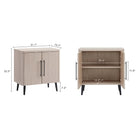Manhattan Comfort Jodie Mid-Century Modern 31" Fluted Accent Cabinet in Whitewashed Oak