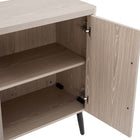 Manhattan Comfort Jodie Mid-Century Modern 31" Fluted Accent Cabinet in Whitewashed Oak