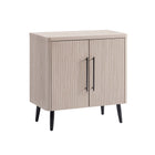 Manhattan Comfort Jodie Mid-Century Modern 31" Fluted Accent Cabinet in Whitewashed Oak
