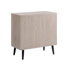 Manhattan Comfort Jodie Mid-Century Modern 31" Fluted Accent Cabinet in Whitewashed Oak