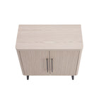 Manhattan Comfort Jodie Mid-Century Modern 31" Fluted Accent Cabinet in Whitewashed Oak