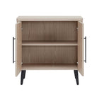 Manhattan Comfort Jodie Mid-Century Modern 31" Fluted Accent Cabinet in Whitewashed Oak