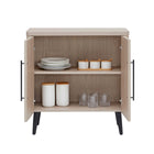 Manhattan Comfort Jodie Mid-Century Modern 31" Fluted Accent Cabinet in Whitewashed Oak