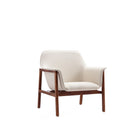 Manhattan Comfort Miller Mid-Century Modern Linen Weave Accent Armchair in Cream