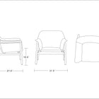 Manhattan Comfort Miller Mid-Century Modern Linen Weave Accent Armchair in Cream