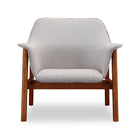 Manhattan Comfort Miller Mid-Century Modern Linen Weave Accent Armchair in Gray