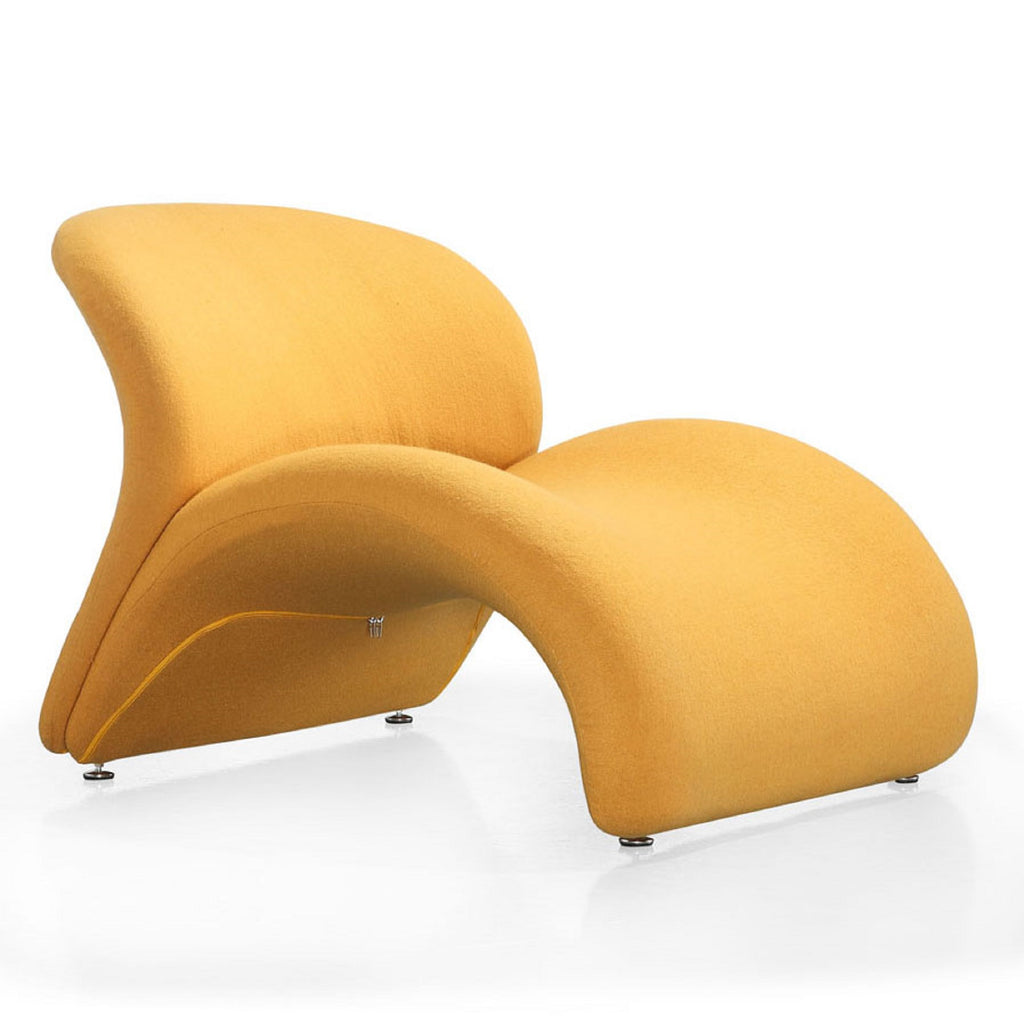 Manhattan Comfort Rosebud Modern Wool Blend Accent Chair in Yellow