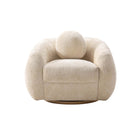 Manhattan Comfort Tribeca Mid-Century Modern Chenille Lounge Chair in Cream